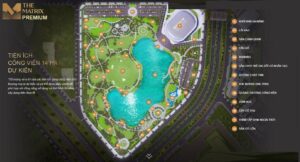 Tiện ích đa dạng trong công viên trung tâm và hồ điều hòa phục vụ cư dân