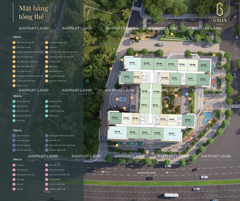 Galia Hà Nội – Tâm Điểm Sống Mới Của Khu Nam Thành Phố 7 Mặt bằng thiết kế dự án Galia Hà Nội